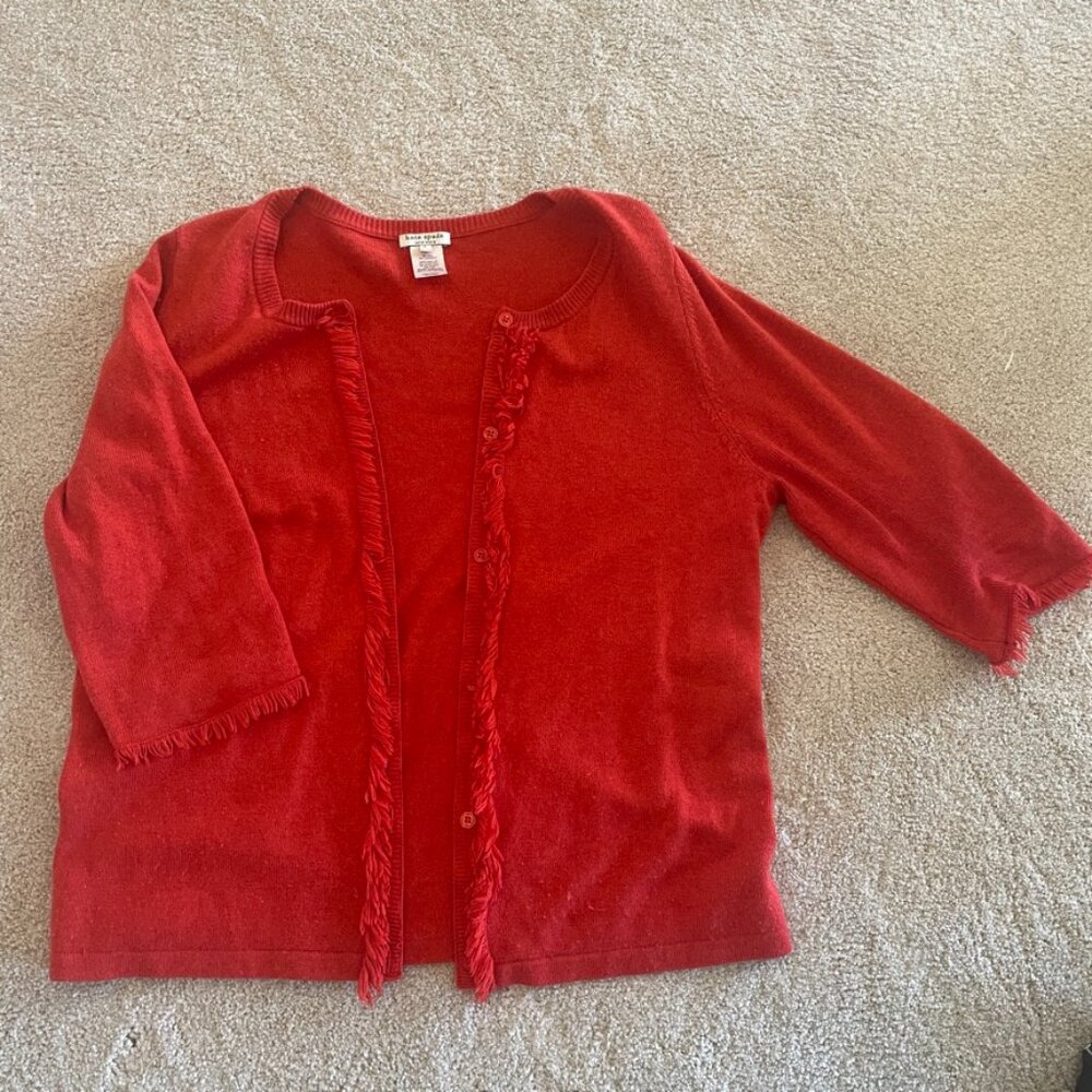 Kate Spade Embellished Cashmere Blend Cardigan Size Large